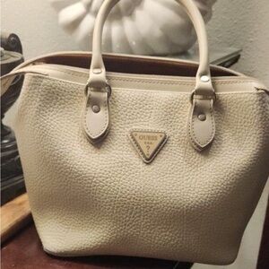 GUESS Beige Textured Satchel
